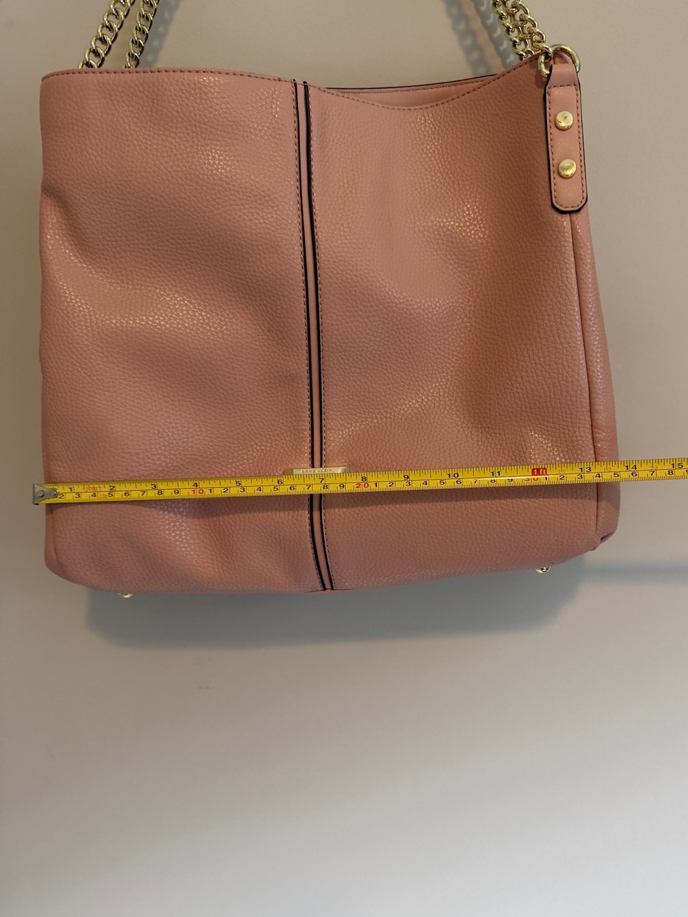Anne Klein Pink Vegan Pebbled Shoulder Triple Compartment Hobo Shoulder Bag - Picture 12 of 12
